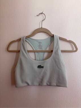 Lacoste x Bandier Women's Light Mint Ribbed Sports Bra 🐊